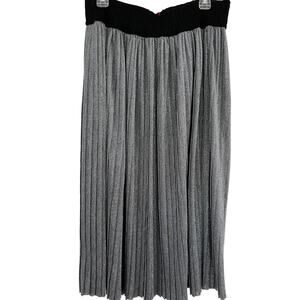 NWT Altea Pleated Midi Skirts Silver Metallic Women's Size 44/L